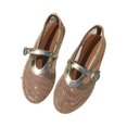 thumbnail image 6 of CIENVNSTG Flats For Women Mesh Ballet Flats For Women Buckle Strap Comfy Casual Office Fishnet Ballerina Flat Shoes Gold 38, 6 of 6