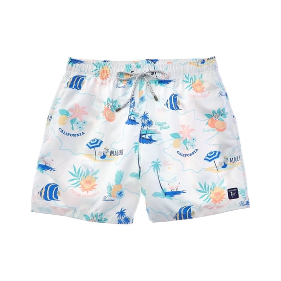 Endless Summer mens  Volley Swim Short, XL, White
