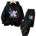thumbnail image 5 of Sudadera con capucha de Stitch Kawaii para niñas, conjunto informal de sudadera de manga larga y pantalones largos para niños de 2 a 13 años, conjunto de 2 piezas de ropa de otoño, 5 of 5