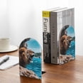 thumbnail image 5 of Naloa Ice Blue Coastal Lion 2 Pcs Bookend Large Capacity Office Book Ends for Home Office Library School Study Decoration, 5 of 8