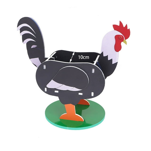 Cute Chicken Shape Garden Flower Pot, DIY Planter with Drainage, Indoor Outdoor PVC Plant Container for Patio Decor