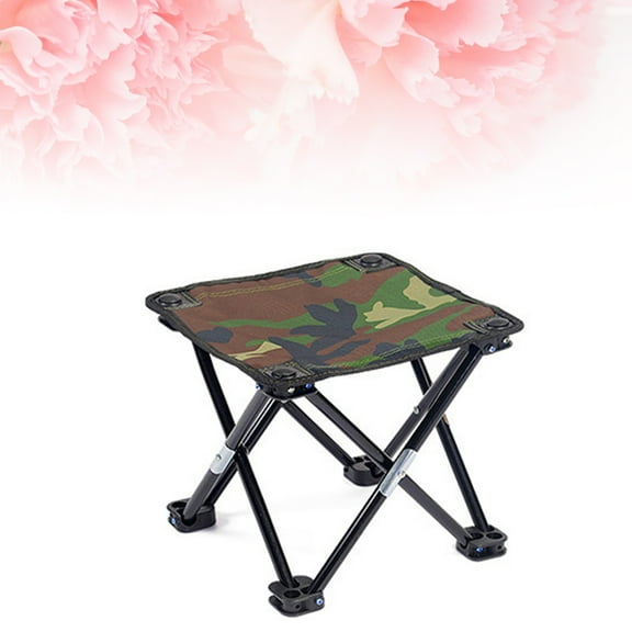 WHAMVOX Multifunctional Beach Portable Fishing Chair Camouflage Folding Stool Recreational Fishing Gear for Camping Hiking(Camouflage/Large)