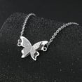 thumbnail image 2 of TEAMER Double Layered Butterfly 3D Pendant Necklace Stainess Steel Gold Steel for Women, 2 of 5