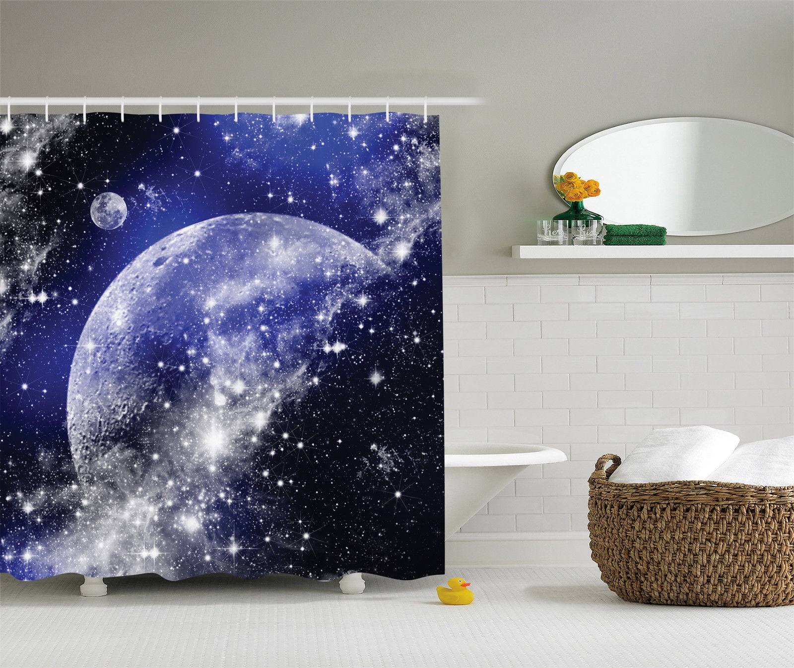 Abstract Space Decor Science Fiction Galaxy Milkyway Atmosphere Shower Curtain 