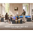 thumbnail image 4 of 76.8" x 72.8" Farmhouse L Shaped Electric Standing Desk with 3 Drawers and Storage Cabinet, 4 of 8