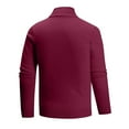 thumbnail image 4 of BXINGOHAI Men's Quarter Zip Pullover Sweater Slim Fit Business Casual Cable Knit Lightweight Long Sleeve Sweaters Wine 3XL, 4 of 5