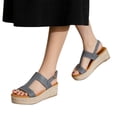 thumbnail image 3 of Women‘s Platform Sandals Espadrille Wedge Ankle T-Strap Open Toe Sandals, 3 of 8