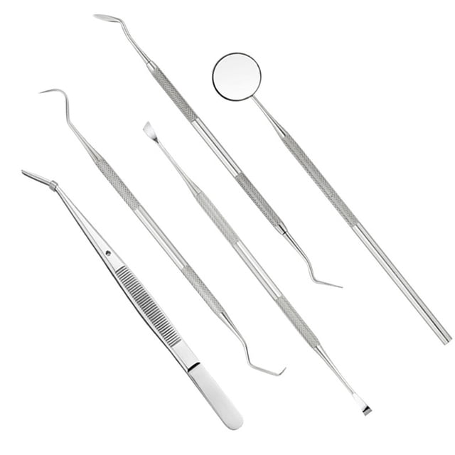 Vogacara Mouth Mirror Set Stainless Steel Portable Remover Tool Care Health Tweezers Professional Tooth Home Cleaning Plaque Type2 NO2