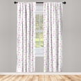 thumbnail image 2 of Ambesonne Easter Curtains, Colorful Eggs Rabbit Paws, Pair of 28"x63", Soft Pink and Yellow Green, 2 of 4