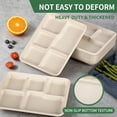 thumbnail image 5 of GPED 125 Pack 5 Compartment Disposable Plates, 10.25" x 8.25" Compostable Paper Plates Bulk, Biodegradable Sugarcane Bagasse Trays, Heavy-Duty School Lunch Trays for Party, Natural Brown, 5 of 7