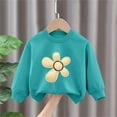 thumbnail image 2 of CYRBOKO Sweatshirts for Girls, Crew Neck Soft Autumn Cotton Long Sleeve Pullover Sky Blue Size 6-7 T, 2 of 3