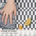 thumbnail image 4 of Floral Checkerboard Anti-Fatigue Kitchen Mat Set of 2, Cushioned Foam Kitchen Mats for Floor, Waterproof Non Slip Comfort Mat, Modern Kitchen Rug for Kitchen Decor, Sink, Grey, 4 of 6