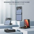 thumbnail image 2 of Carbon Fiber Case Compatible With Samsung Galaxy Z Flip 4, Pu Leather Protective Cover With Hinge Protection, 2 of 5