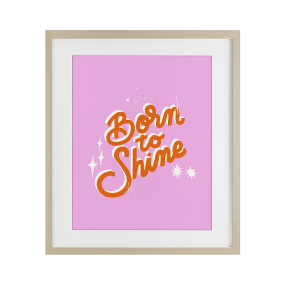 Stupell Industries Born To Shine on Pink Birch Framed Print Under Glass, design by Indira Prieto | IndySign