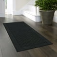 Mainstays Dylan Solid Diamond Olefin Black Indoor Runner Rug, 1'9