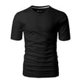 thumbnail image 3 of H2H Mens Basic Fashion Premium Washing Soft Cotton Blend V-neck T-shirst BLACK US 2XL/Asia 3XL (CMTTS0197), 3 of 6