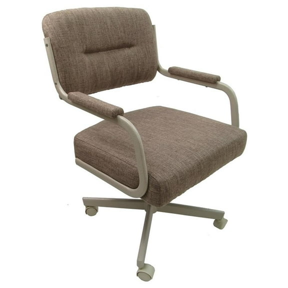 M-110 Swivel Dining Chair on Wheels - Basin Beige on Beige