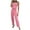 Pink, variant on Women's Pajama Sets Lace Sleevelesss Textured Sleepwear Lightweight Casual Crop Tops with Wide Leg Pants Pj Sets