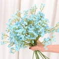 thumbnail image 1 of Artificial pequeña rosa flores silvestres falsas flores al aire libre ramo de seda floral interior exterior maceta colgante hogar cocina oficina boda jardín decoración 3 piezas azul BANYUO Electrónica, 1 of 3
