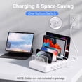 thumbnail image 6 of 2085W Charging Station for Multiple Devices - ETEPEHI 7-Port Fast Charger - 2 AC Outlets, 2 USB-C PD 20W & 3 USB-A 15W, Desktop Charging Hub for Laptop Phone Tablet, 6 of 7