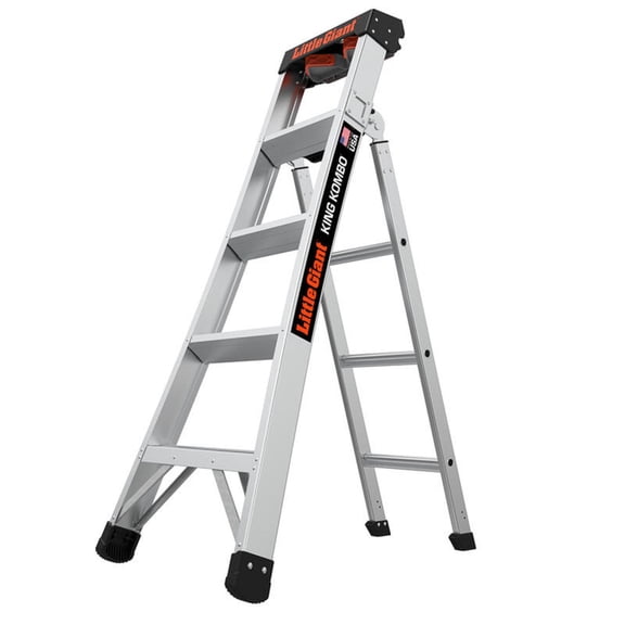 Little Giant King Kombo, 5 ft Aluminum Combination Ladder, 14905-001