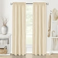 thumbnail image 1 of Achim Kendal Solid Rod Pocket Light Filtering Curtain Panel, Tan/White, 52" x 84", 1 of 1