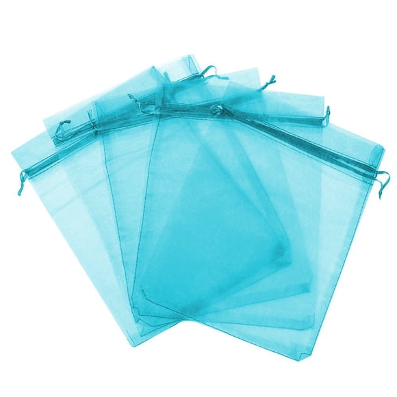 Bolsas de regalo de organza Boshen, 13 x 18 cm, 200 unidades, azul turquesa