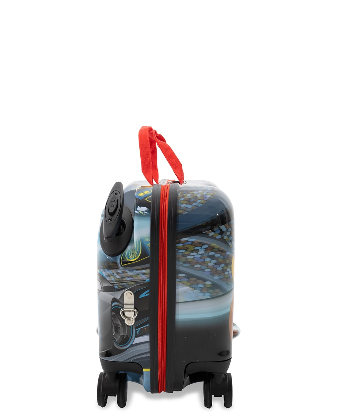 Kid's Disney Cars Lightning McQueen Character Ride On Scooter Hardside Luggage for Boys and Girls -Red