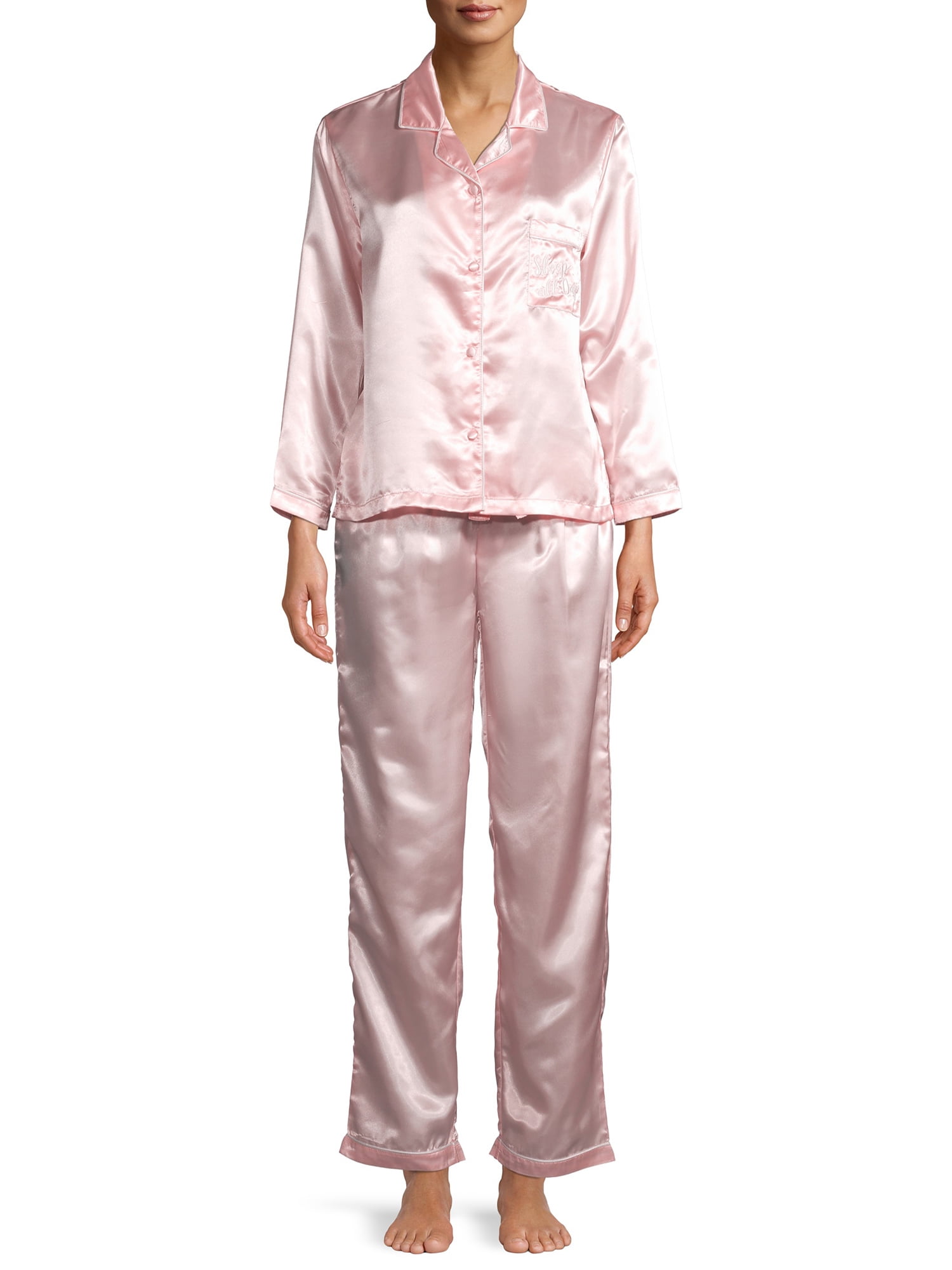 Mina Lisa Women's Weekend Fleece Lace Pajama Set, 2-Piece - Walmart.com