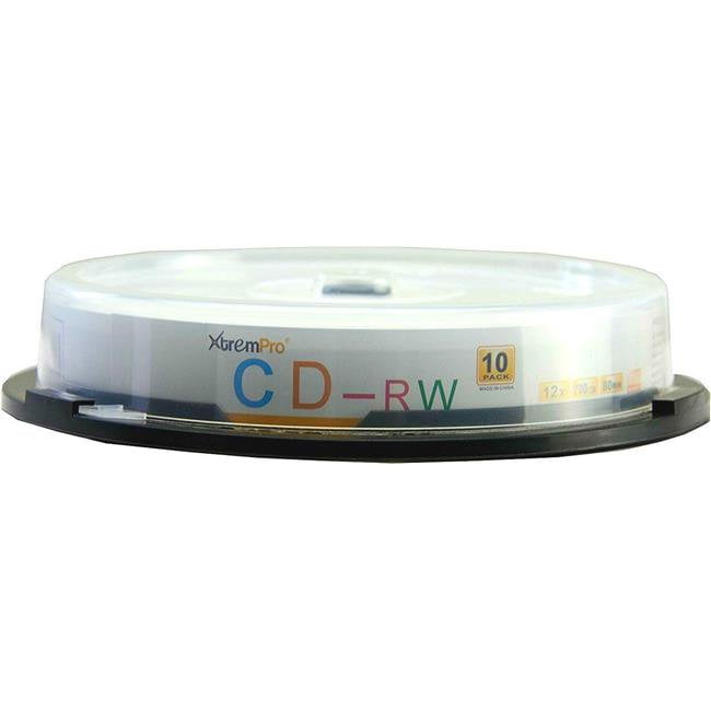 Blank CD CDRW 12X 700MB 80 Min Recordable CD 10 Pack Storage Media in