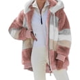 thumbnail image 2 of Akivide Chaquetas de forro polar para mujer, sudadera con capucha de gran tamaño, abrigos con cremallera para otoño e invierno, prendas de vestir cálidas para mujer, 2 of 5