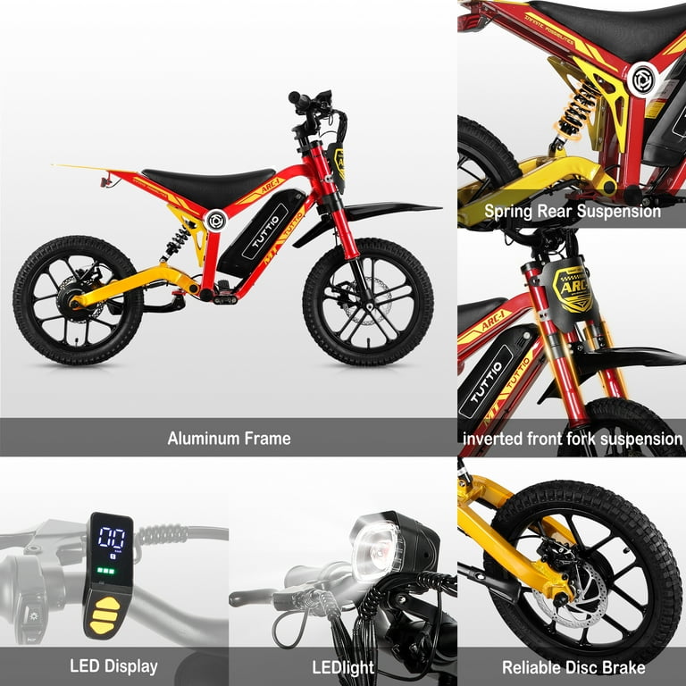 TUTTIO, Kids Electric Dirt Bike, 750W, 22MPH, Silver - Walmart.com