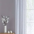 thumbnail image 5 of Fragrantex White Embroidered Sheer Curtains with Leaf Botanical Patterned Window Curtain Panels for Living Room 95 inch Long Voile See Through Curtains Rod Pocket, W38xL84, 2Panels, 5 of 7