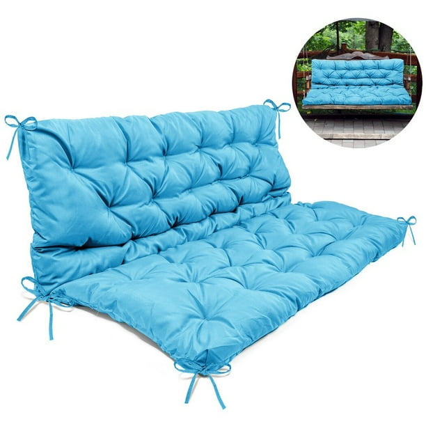 Cojines Para Banco Cojín Extragrueso Para Banco De Jardín De 2/3 Plazas, Interior Y Exterior, 60 X 35 Cm, Color Azul, Para El Suelo, El Hogar, El Patio, Columpio, 100/120/150 Cm Disponible