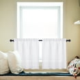 thumbnail image 2 of Haperlare 26"W x 24"L Cafe Curtain Farmhouse Linen Textured Soft Blackout Kitchen Curtains for Bathroom Small Windows, White, 2 Panels, 2 of 7