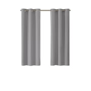 Eclipse Corte Solid Blackout Curtains, Set of 2, 63 Inch Long Blackout Curtains, 37 W x 63 L, Silver