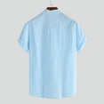 thumbnail image 3 of INCERUN Men's Solid Casual Breathable Collarless Shirt Short Sleeve T Shirt, 3 of 3