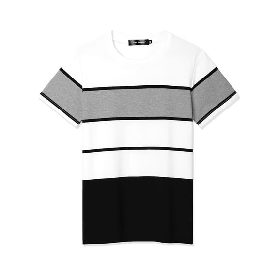 Lars Amadeus Men's T-Shirts Color Block Round Neck Short Sleeve Tops