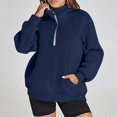 thumbnail image 2 of GigrtiJin Women's Half Zipper Hooded Sweatshirt Long Sleeve Loose Casual Fashion Solid Color Pullover Sweatshirts, 2 of 7