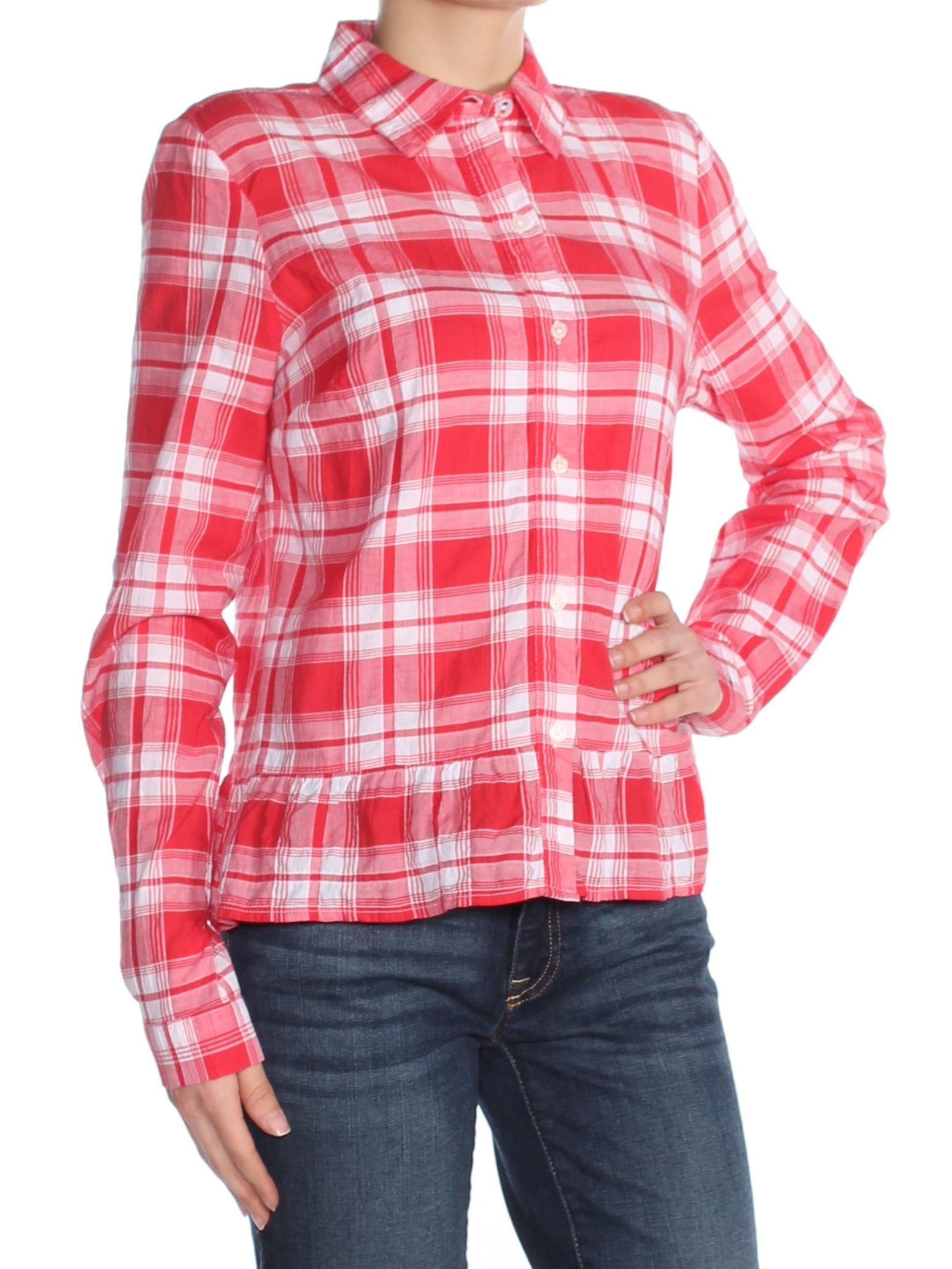 red tartan jeans womens