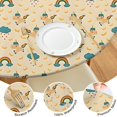 thumbnail image 4 of Cartoon Unicorn Rainbow Cloud Pattern Round Fitted Tablecloth with Elastic Edge,Dining Table Cover Waterproof,Outdoor Round Tablecloth for Camping,Dining,Indoor and Outdoor, 4 of 7