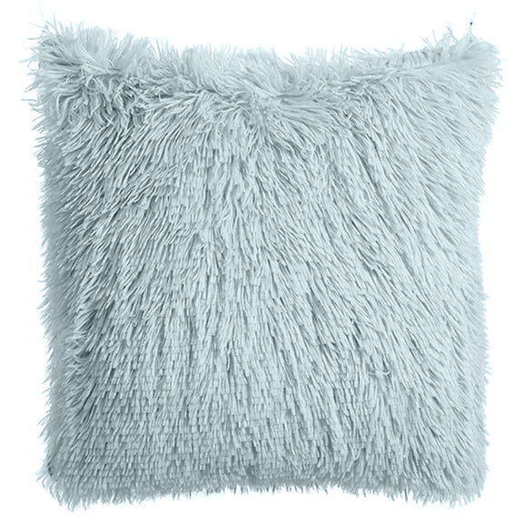 NTCLHFXU Fluffy Plush Faux Fur Throw Pillow Sham, Square Cozy Decor Pillow Case for Couch Living Room Soft Trendy Cushion Cover Gray