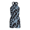thumbnail image 6 of Women's Halter Romper Floral Print Sleeveless Short Jumpsuit Summer Beach One Piece Backless Loose Fit Jumpsuits S, 6 of 7