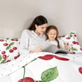 thumbnail image 4 of Feelyou Cherry Leaf Plant Bedding Comforter Set 7pcs, Cute Cartoon Theme King Bedding Sets, 4 of 8