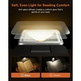thumbnail image 3 of Book Light, Rechargeable Reading Lights for Books in Bed, Ultralight Clip-on LED Bookmark Lamp with 3 Amber Colors & Stepless Dimming for Night Reading for Book Lovers, Kids, Ashen, 3 of 4