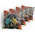 thumbnail image 5 of Ambesonne Music Throw Pillow Cover 4 Pack, Collage Instrument Joyful, 18", Multicolor, 5 of 7