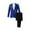 Blue, variant on Iugvhana Mens Suits Slim Fit 2 Piece Formal Luxury Embroidered Suits 1 Button Print Dinner Blazer Jacket Pants Wedding Elegant Dress Suit White L