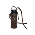 thumbnail image 1 of HikerPouch - Leather Water Bottle Carrying Pouch with Pocket for Phone, Shoulder Strap, and Extra D-Ring for Carabiner, 1 of 6