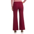 thumbnail image 3 of Rekkuna Women's Comfort Stretch Pull-On Wide Leg Pant with Snap Detail (12, Burgundy), 3 of 5