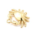 thumbnail image 3 of 10 pc Rack Plating Brass Pendants Long-Lasting Plated Cadmium Free & Lead Free Crab Charm Real 18K Gold Plated 16x18x3mm Hole: 1.8mm, 3 of 3